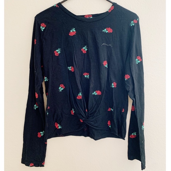 PINK long sleeve crop tee - Picture 1 of 5